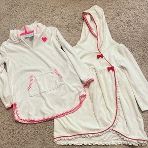 Cream and Pink Kids Swim Coverups